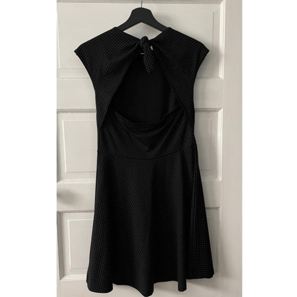 Gap black and white polka dot backless dress